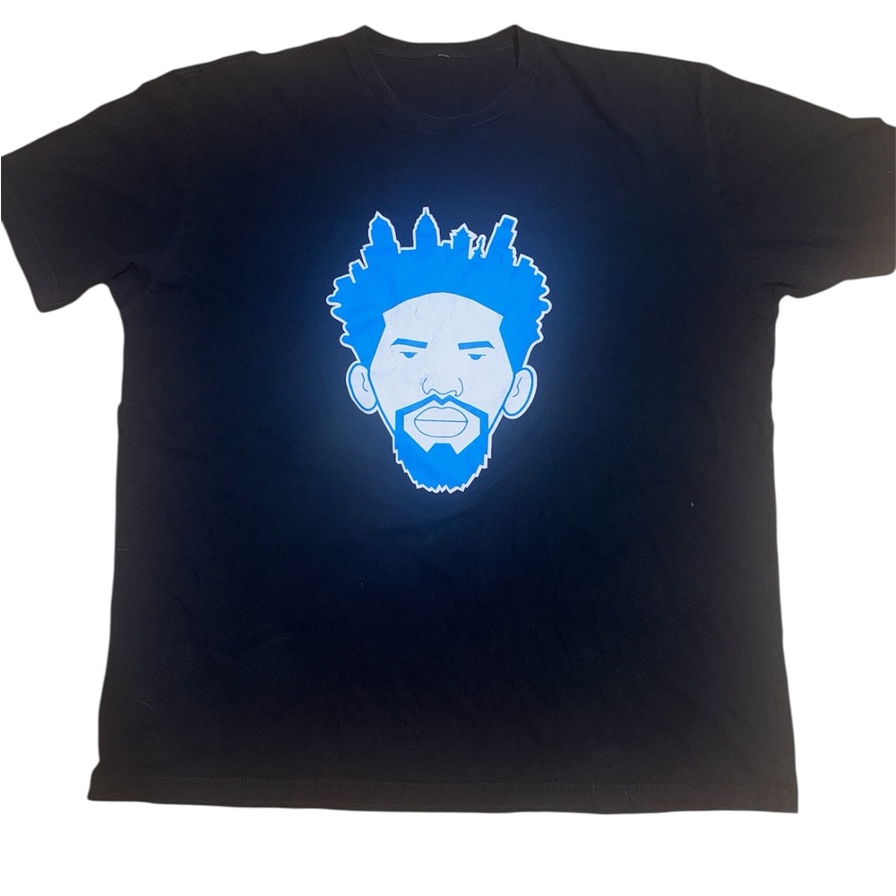 Black T-Shirt with Blue Graphic